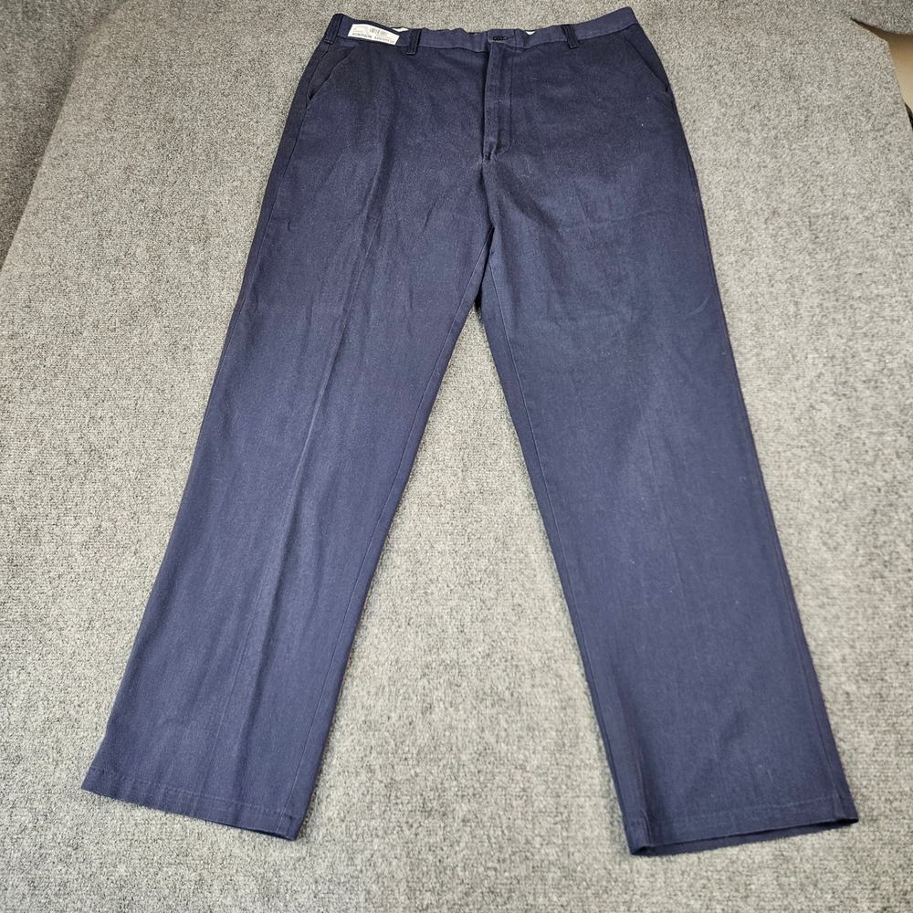 Aramark Mens Navy Blue Work Pants Flat Front Trousers M13251 GPN002